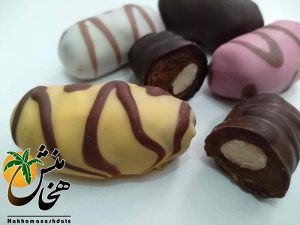 قیمت خرما شکلاتی مغزدار بصورت عمده